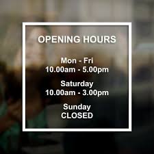 Shop Restaurant Bar Cafe Open Opening Hours Times Sign Decal Sticker Store Hours Sign Opening Hours Sign Sign Board Design