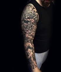 60 Music Sleeve Tattoos For Men Lyrical Ink Design Ideas Music Tattoo Sleeves Tattoos For Guys Tattoo Sleeve Men