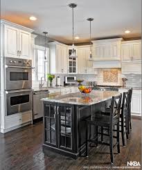 Country living, courtesy of homeowner. Fascinating Kitchen Island White Cabinets Black