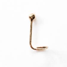 14k solid gold nose ring hoop 22g piercing jewelry, 22 gauge 8mm 5/16 inch inner diameter. Gold Ball Nose Stud Tiny Nose Ring Dainty Stud Nose Ring Ball Stud Nose Piercing Ball Nose Pin