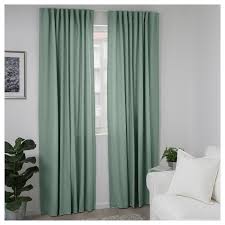 Tibast Curtains 1 Pair Green 57x98 Ikea Green Curtains Living Room Green Curtains Green Curtains Bedroom