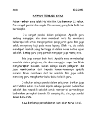 Surat pernyataan dari penerima hak. Kawan Baik Saya Tahun 3
