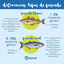 Resultado de imagen de imagenes de pescado blanco y azul diferencias