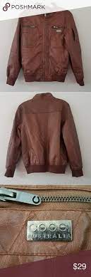 Coogi Faux Leather Jacket Size 10 12 Leather Jacket Faux Leather Jackets Brown Faux Leather Jacket