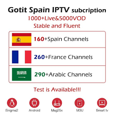 Gotit Iptv French Arabic Spain Belgium German Italy Uk Iptv M3u Subscription 4 Android Smart Tv Mag Enigma2 Free Test 24 Hours Rev Smart Tv Smart Tv Programmes