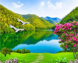 Kalau tidak difoto dengan latar #1. Beibehang Custom Wallpaper Beautiful Rivers And Mountains 3d Landscape Tv Background Wall Living Room Bedroom Mural 3d Wallpaper Custom Wallpaper Bedroom Mural3d Wallpaper Aliexpress