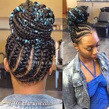 Feeder Braids Updo With A Pop Of Color Braids Feedinbraids Feedincornrows Feederbraids Protectivestyles Hairdo For Long Hair Feeder Braids Hair Styles