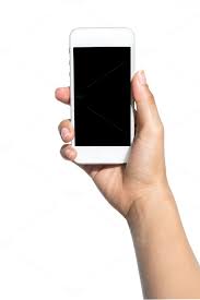 Hand holding new smartphone mockup surrounded by leaves. Hand Holding Smart Phone Hand Holding Phone Phone Hold On