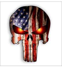 Punisher With American Flag And Glowing Eyes Sticker Sticker Decal Free Shipping Vin Punisher Skull American Flag Punisher Skull Tattoo Punisher Tattoo
