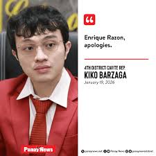 Congressman Kiko Barzaga has issued a public apology to billionaire  businessman Enrique Razon. The statement comes after Razon earlier filed  two counts of cyberlibel against the lawmaker.