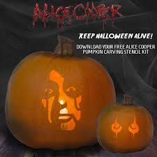 Hot glue one end of the gauze to the pumpkin (in the back). Alice Cooper Keep Halloween Alive With Pumpkin Stencils New Shirt Bravewords