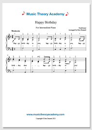 Happy birthday, or happy birthday to you, was written 1893 by patty hill and mildred j. Happy Birthday Music Theory Academy Easy Piano Sheet Music