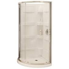 Maax 80 In H X 34 In W X 34 In L White Round 3 Piece Corner Shower Kit At Lowe S Canada Corner Shower Corner Shower Kits Corner Shower Stalls