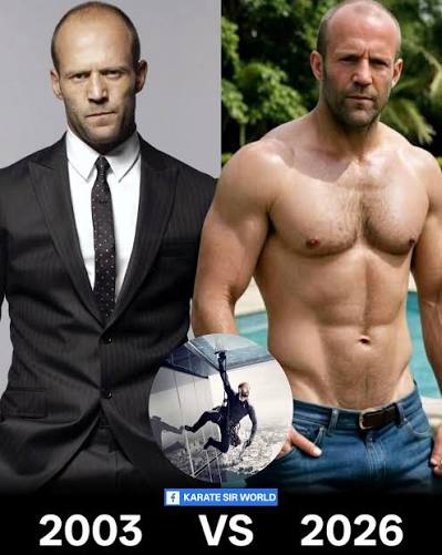 This image features actor Jason Statham, known for his tough-guy roles in action films.Statham began his career not as an actor, but as a competitive diver, even representing Britain in the national
