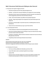 Bab 3 komunis dan darurat. Bab 3 Ancaman Parti Komunis Malayan Dan Darurat