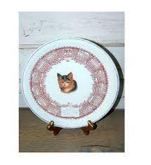 Sale Antique 1908 Calendar Plate Advertising Plate Etsy Calendar Plates Antiques Cat Calendar