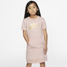 Nike Sportswear Air Little Kids Short Sleeve Fleece Dress Echo Pink Nike Dresses Fleece Dress Nike Sportswear