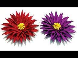 Diy Aster Flower How To Make Beautiful Flower With Colour Paper Youtube Aster Flower Paper Flowers Origami Flowers Tutorial