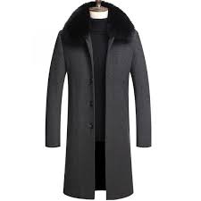 Un choix unique de manteau long fourrure homme disponible dans notre magasin. Manteau De Laine Long Col Fourrure Amovible Pour Homme
