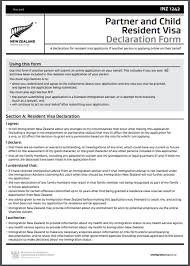 Inz1242 Nz Partner And Child Resident Visa Declaration Form All Immigration Matters Including Temporary Visitor Work Smc Investor And Residency Visas Immigration Trust Immigration Law Expert In Wellington Auckland And