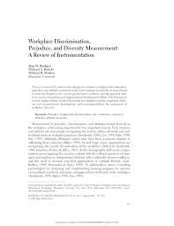 Pdf Workplace Discrimination Prejudice And Diversity Measurement A Review Of Instrumentation