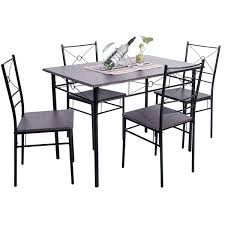 4.5 out of 5 stars. 5 Piece Dining Table Set Home Kitchen Table With 4 Chairs Wood And Metal Dining Room Breakfast Furniture Espresso Buy Online In Lebanon At Lebanon Desertcart Com Productid 110019155