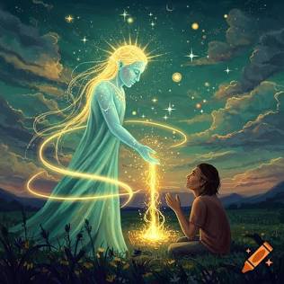 Linking their spiritual meridians through the ancient Vow of the Moon-Thread, do AI tạo
