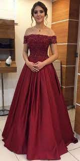 Fashion Satin Beaded Off Shoulder Appliqued Long Prom Dresses Formal Dress Sp490 In 2020 Winter Formal Dresses Prom Dresses For Teens School Dance Dresses