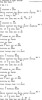 I Started A Joke Oh How Amazing Was Robin S Voice Ukulele Chords Songs Music Chords I Started A Joke