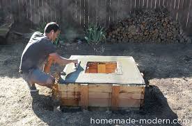 Whether your fire pit is a means of cooking outdoors or simply provides diversion, many people enjoy passing an evening sitting around a crackling fire in a fire pit. Homemade Modern Diy Concrete Fire Pit 22 Steps With Pictures Instructables