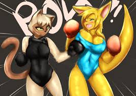 Yang vs Becka - Pow! Right in the boobs by Gexon -- Fur Affinity [dot] net