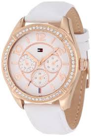 Tommy Hilfiger Women S 1781251 Sport Rose Gold White Leather Multi Function Watch This Is A Tommy Hilfiger Watches Tommy Hilfiger Women Leather Watch Bands