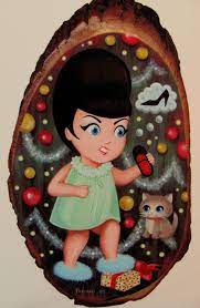 oh dawn not on christmas cha cha heels painting little kiddles art by lisa petrucci whimsical art beehive art kitschy