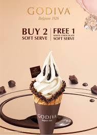 What is the price of the godiva soft serve ice cream in malaysia? Godiva Buy 2 Free 1 Chocolate Soft Serve Penang Gurney Paragon Mall 28 30 July 2017