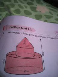 Nov 23, 2020 · volume kerucut = 1/3 x luas alas x tinggi. Hitunglah Volume Gabungan Bangun Ruang Berikut Brainly Co Id