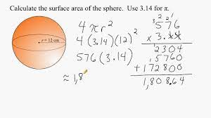 Find the volume and surface area of a sphere with radius 8 8 meters. How To Find The Surface Area Of A Sphere Youtube