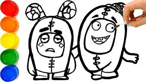 Later you can print it and color it as you like. Oddbods Bubbles Newt Zee Drawing And Coloring Youtube
