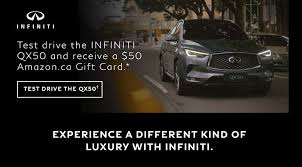 Simply search by zip code or city and state. Infiniti Test Drive Any Infiniti Get A 50 Amazon Ca Gift Card Redflagdeals Com Forums