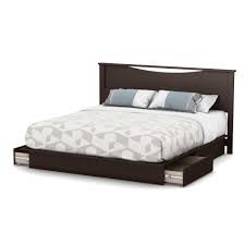 The twin headboard has two storage compartments the full queen has three with a small shelf in the middle while the king size headboard comes with three compartments with the middle one having 3 shelves at the top. South Shore Soho Storage Platform Bed With 2 Drawers Multiple Sizes And Finishes Walmart Com Walmart Com