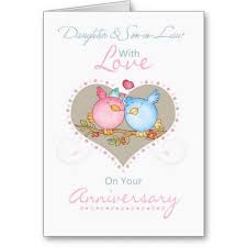 Turn your card into a keepsake by adding photos, personalizing the text, . Daughter And Son In Law Anniversary Card With Love Zazzle Com Wedding Anniversary Cards Anniversary Cards Anniversary