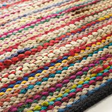 Meerkleurig Gevlochten Katoenen Tapijt 140x200 Roulotte Geflochtener Teppich Teppich Bunt Teppich