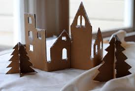 Download Diy Craft An Adorable Christmas Village From Recycled Cardboard PSD Mockup Templates