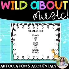 In music theory, an accidental is a symbol that can raise or lower the pitch of any musical note. Music Worksheets Wild About Music Set 2 Accidentals Articulation More