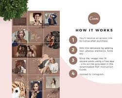 This collage style instagram template is very easy to customize. Allure Business Canva Instagram Puzzle Feed Template The Blog Creative