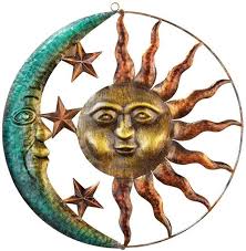 Artistic Sun And Moon Metal Wall Art For Indoors Outdoors With Etsy In 2021 Metal Sun Wall Art Outdoor Wall Art Metal Wall Art