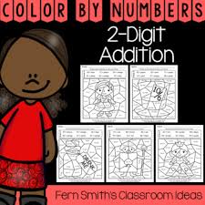 2 digit addition coloring pages. 2 Digit Addition Color By Number Worksheets Just Perfect For Some Second Grade Fun Fern Smith S Classroom Ideas