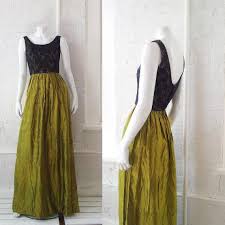 Navy Blue Lace Chartreuse Metallic Ball Gown 1960s Vintage Prom Dress Small Green Gold Iridescent Full Skirt Fitted Maxi Holiday Party Dress