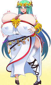 Xbooru - 1girl 1girl breast expansion breasts deity female only goddess  huge breasts kid icarus nintendo palutena | 805683