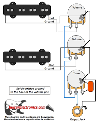 Our wiring techs can design a custom wiring diagram for any brand and type of pickups with your choice of custom controls and options. Jazz Bass Style Wiring Diagram