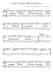 Llego El Tiempo Miel San Marcos Partitura Completa Melodias Acordes Letra Sheet Music Music
